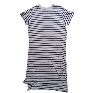 Electric & Rose Palpi Striped low high T- Shirt Midi Dress with Side Slits